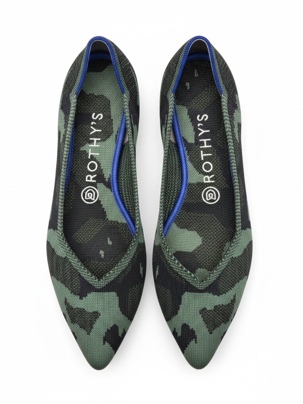 Rothy's Women’s Pointed Toe Flat in Green Camo